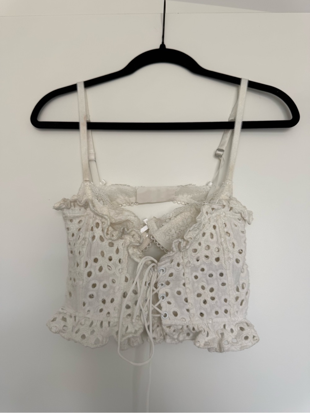 For Love And Lemons White Eyelet Lace Corset Crop Top - Picture 3 of 5